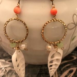 Shell and hoop earrings